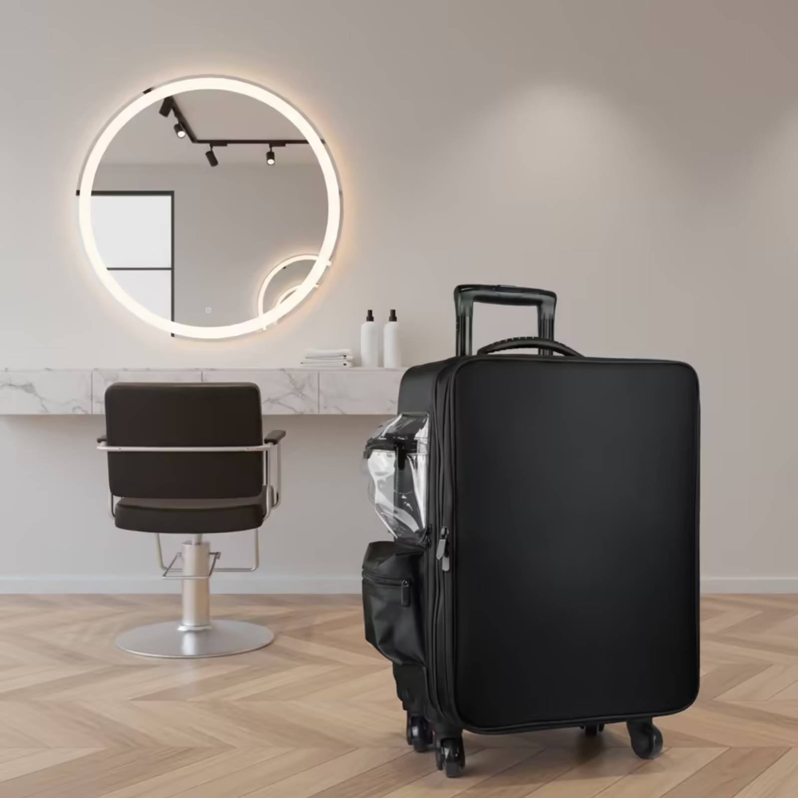 Makeup - Makeup Case with Rotating Wheels Hard-Sided