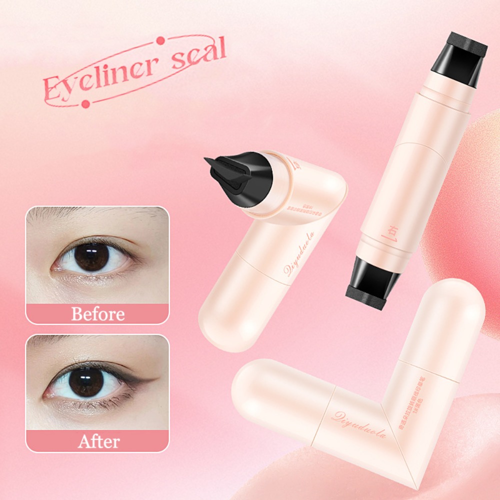 Waterproof Liquid Eyeliner Pen - 2pcs Matte Rotatable Eyeliner Stamp Long
