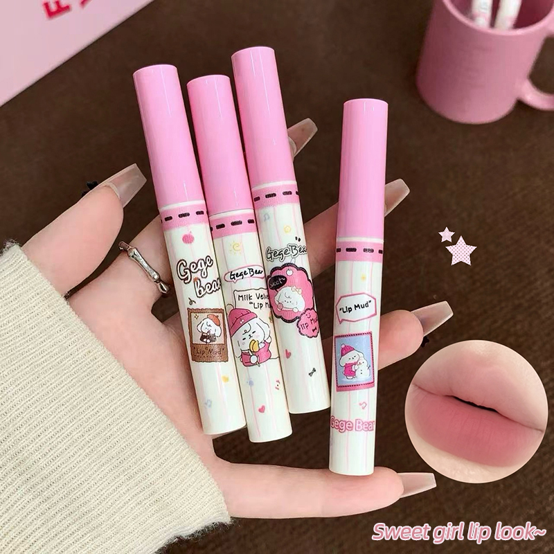 Gege Bear 6PC Velvet Lip Mud S - огляд і ціна Matte Velvet Lip Tint Long Lasting
