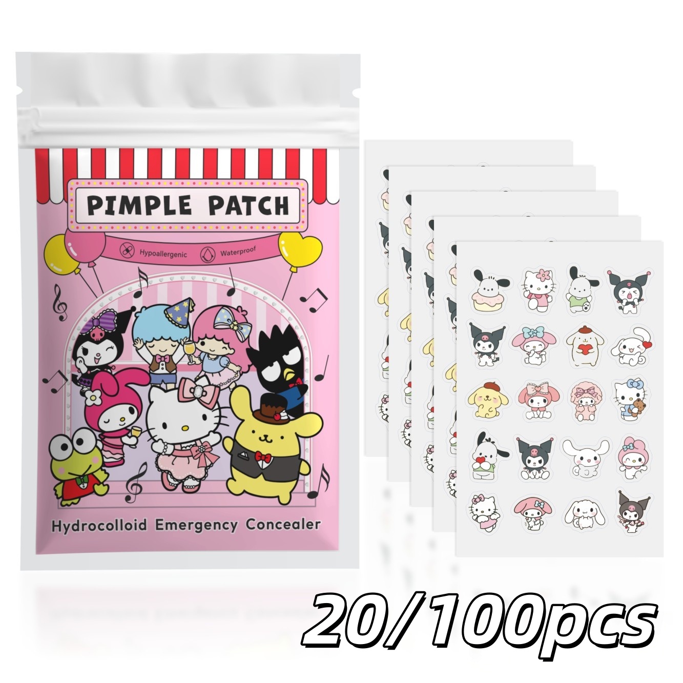 20/100pcs Hello Kitty Hydrocol - огляд і ціна Hydrocolloid Pimple Patch
