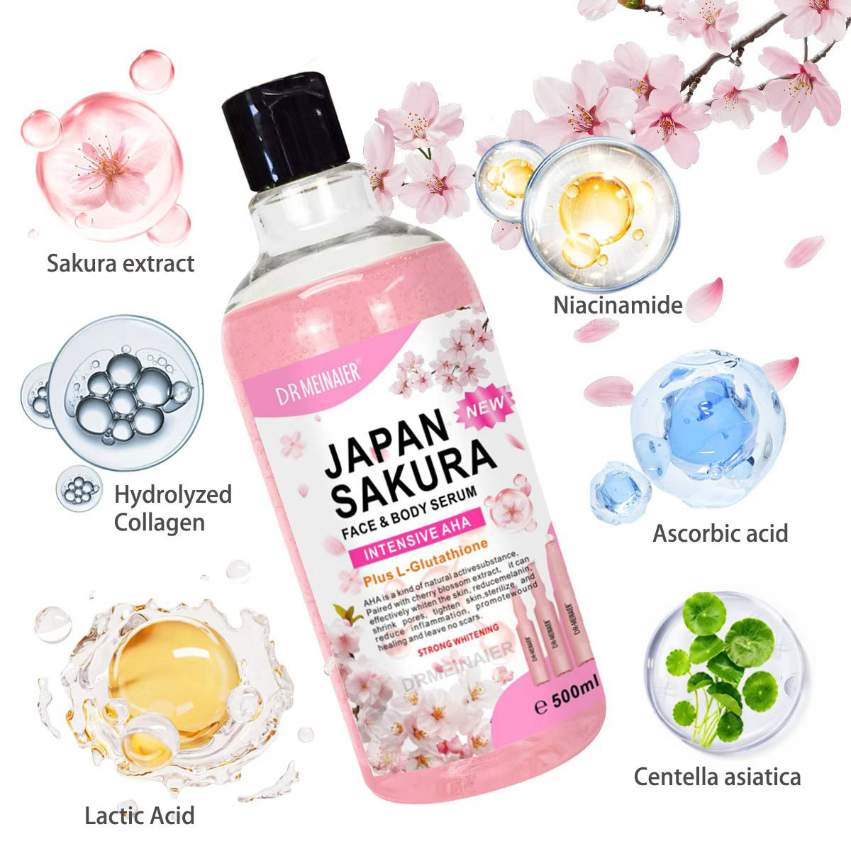 500ml Japan Sakura Face Body S - огляд і ціна Niacinamide Pore Shrinking Essence