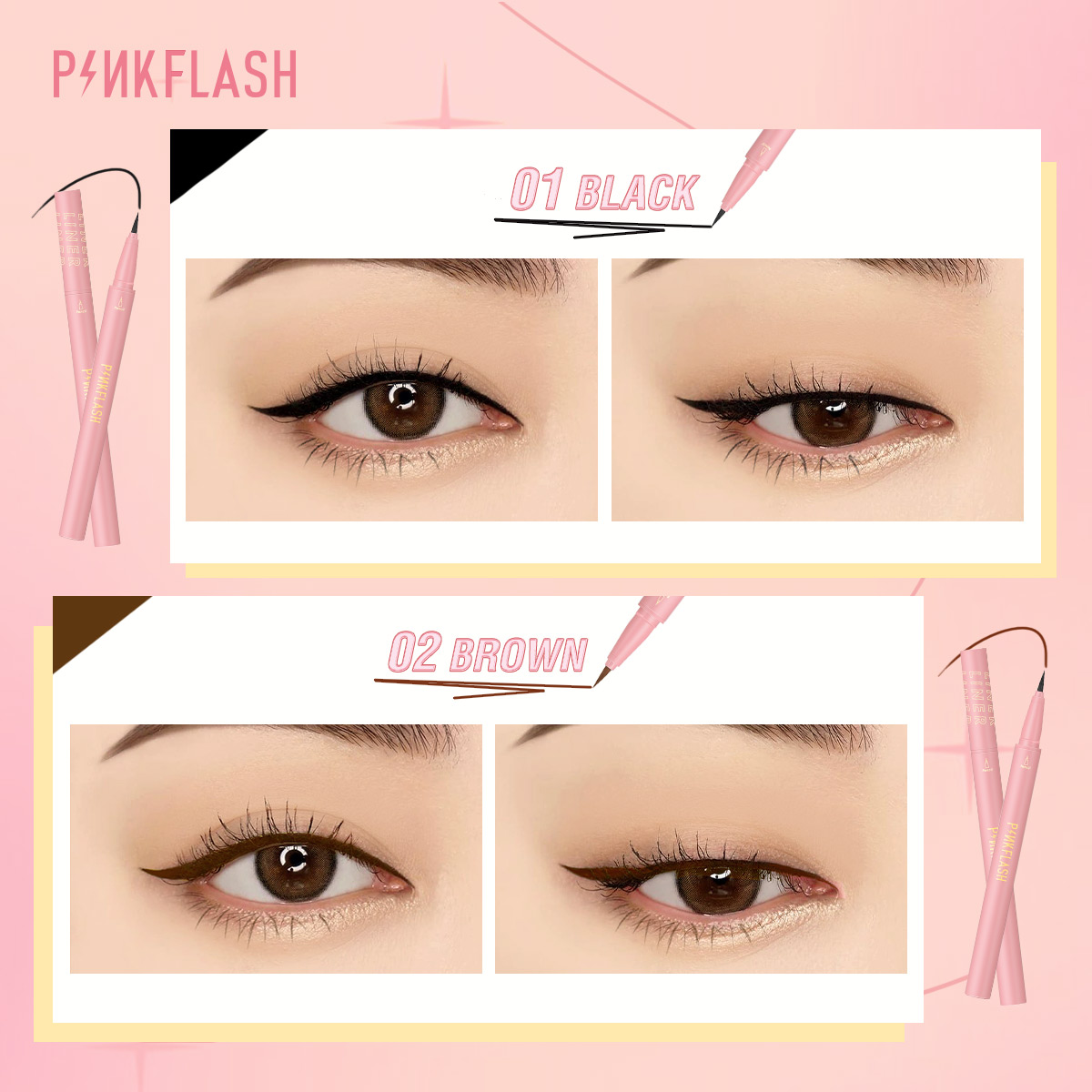 PINKFLASH Black Liquid Eyeline - огляд і ціна Waterproof Liquid Eyeliner Pen