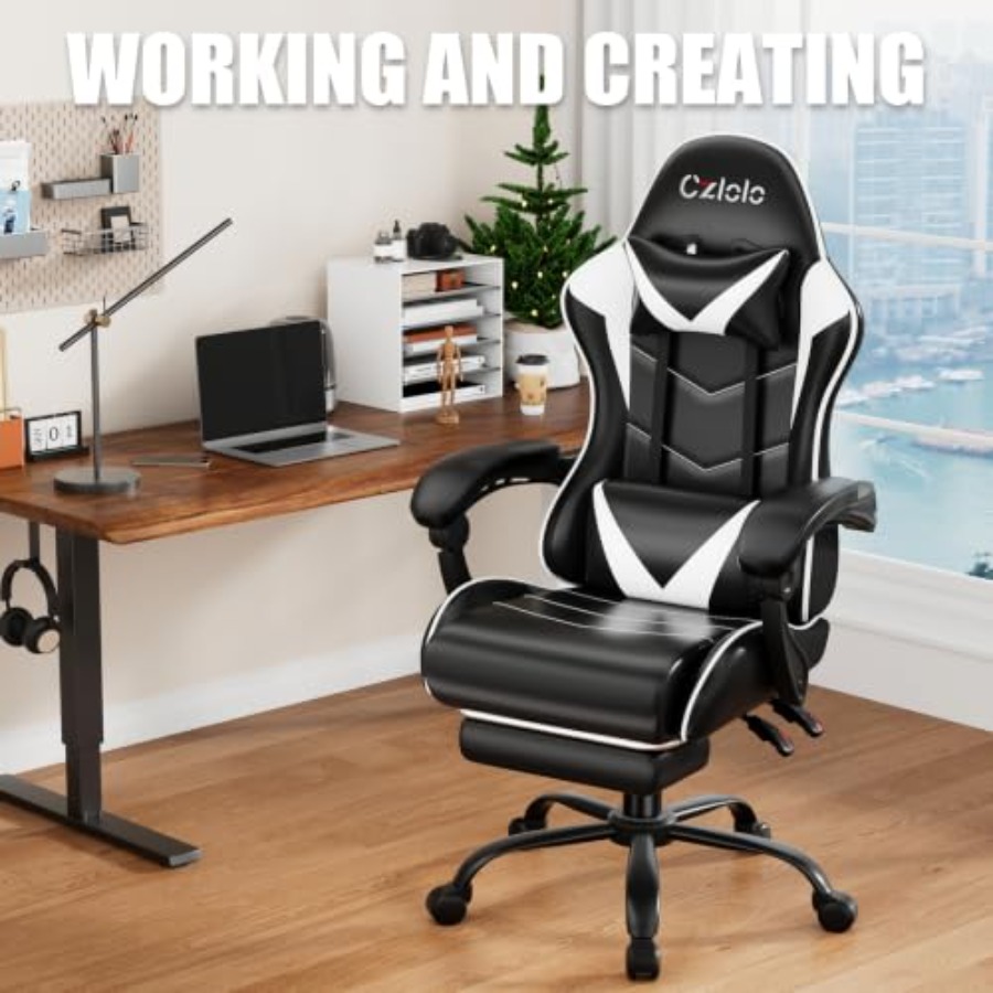 Gaming Chair with Footrest, Ra - огляд і ціна Massage