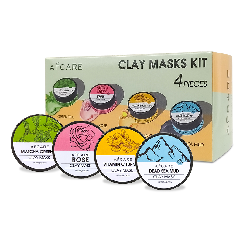 4Pcs Face Mask Set with Turmer - огляд і ціна Green Tea Cleansing Clay Mask