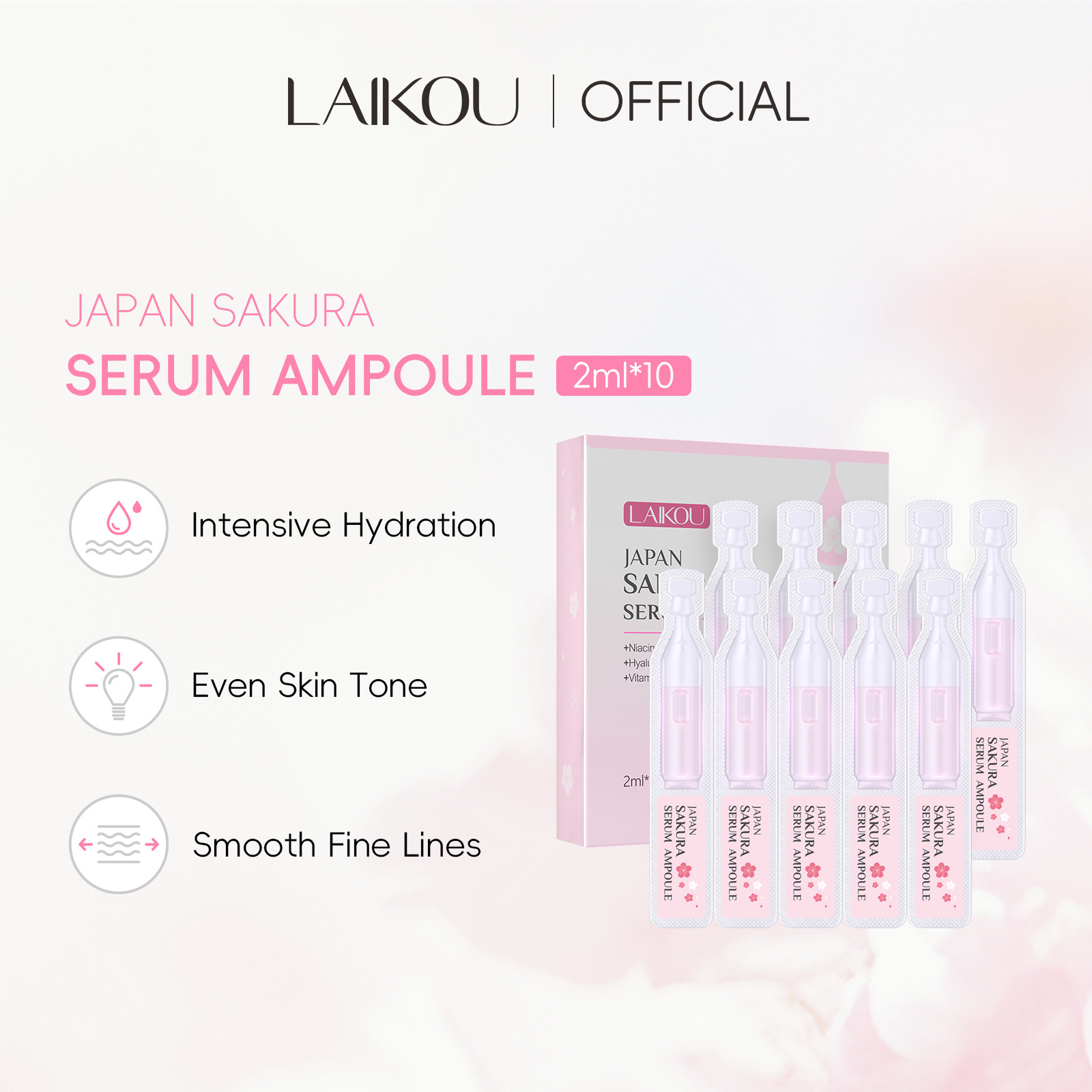 10pcs Sakura Moisturizing Face - огляд і ціна Niacinamide Pore Shrinking Essence