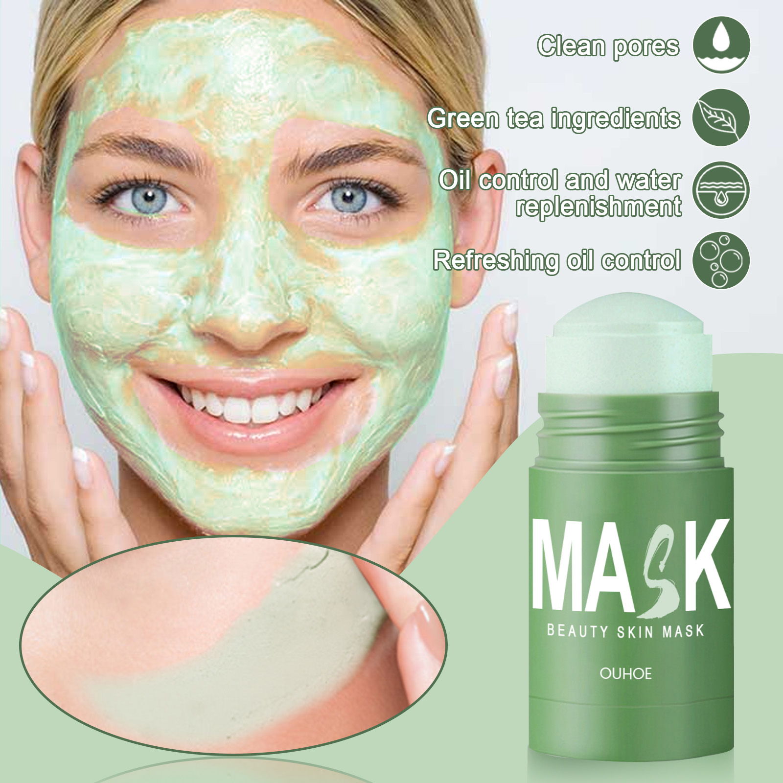 Green Tea Solid Mask Stick - D - огляд і ціна Green Tea Cleansing Clay Mask